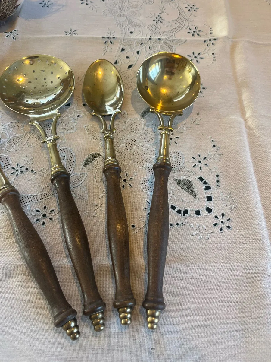 Vintage French Brass Utensil Set - Image 3