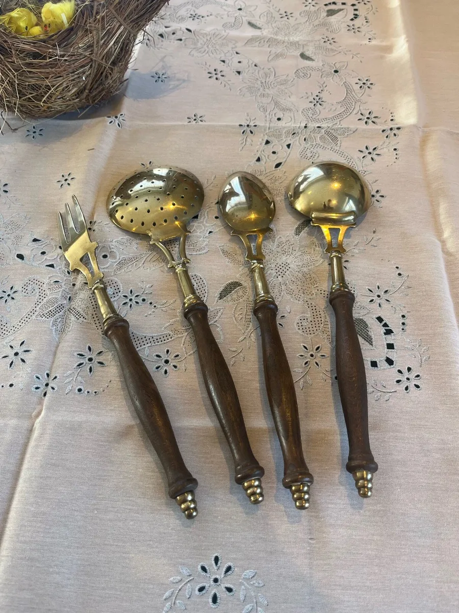 Vintage French Brass Utensil Set - Image 4