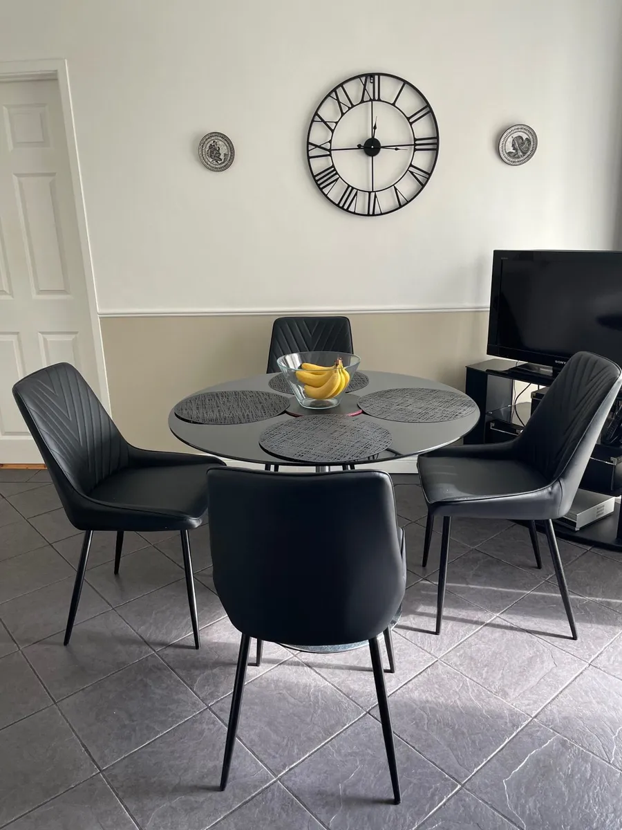 Black Glass Dining Table