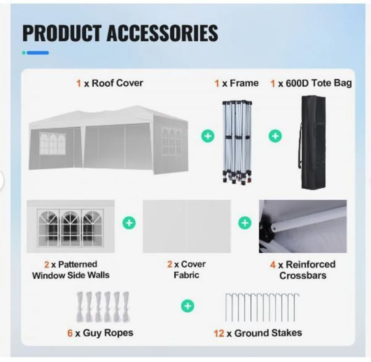 Pop Up Canopy, 5.9 x 2.96 m Instant Canopy - Image 3