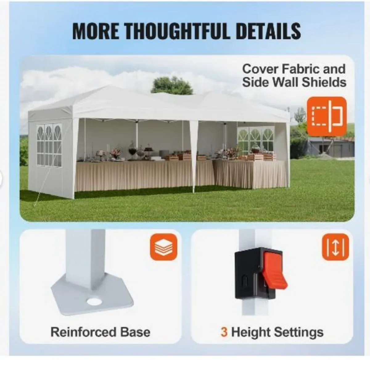 Pop Up Canopy, 5.9 x 2.96 m Instant Canopy - Image 4