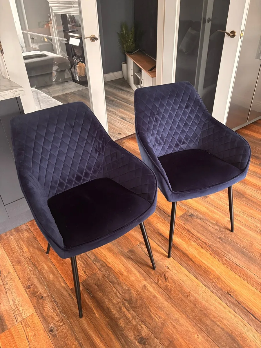 Navy Blue Hamilton Dining Chairs from Next - Image 1