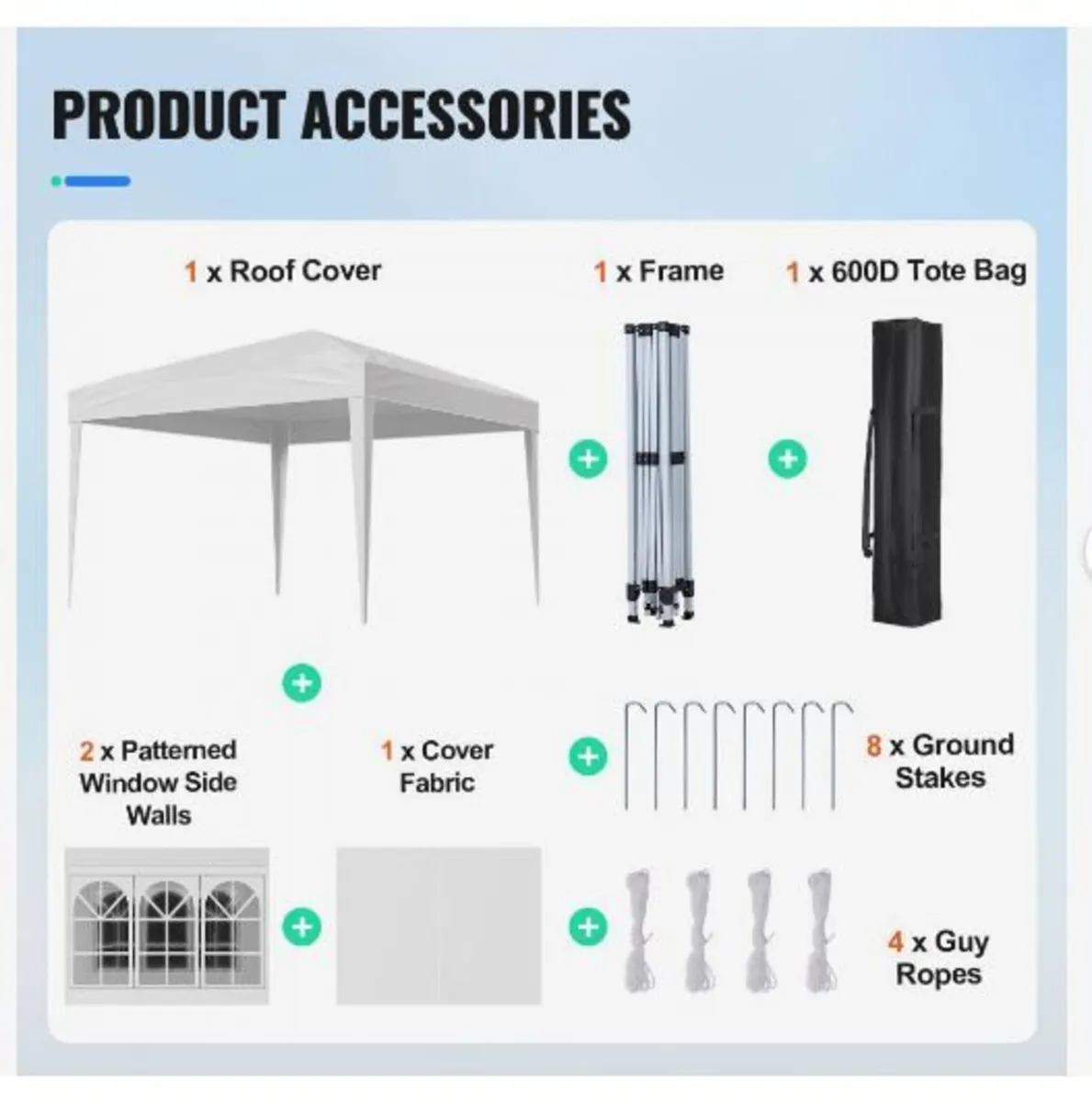 Pop Up Canopy, 2.95 x 2.95 m Instant Canopy - Image 4