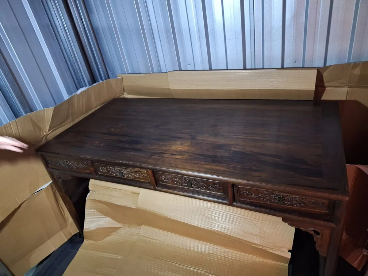 Antique Cinese Solid Wood Office Desk - Image 1