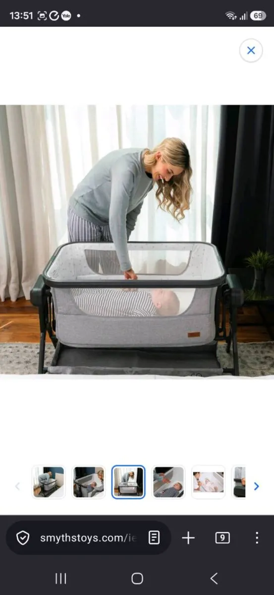 Baby Elegance Co-Glide Electric Bedside Crib - Image 1