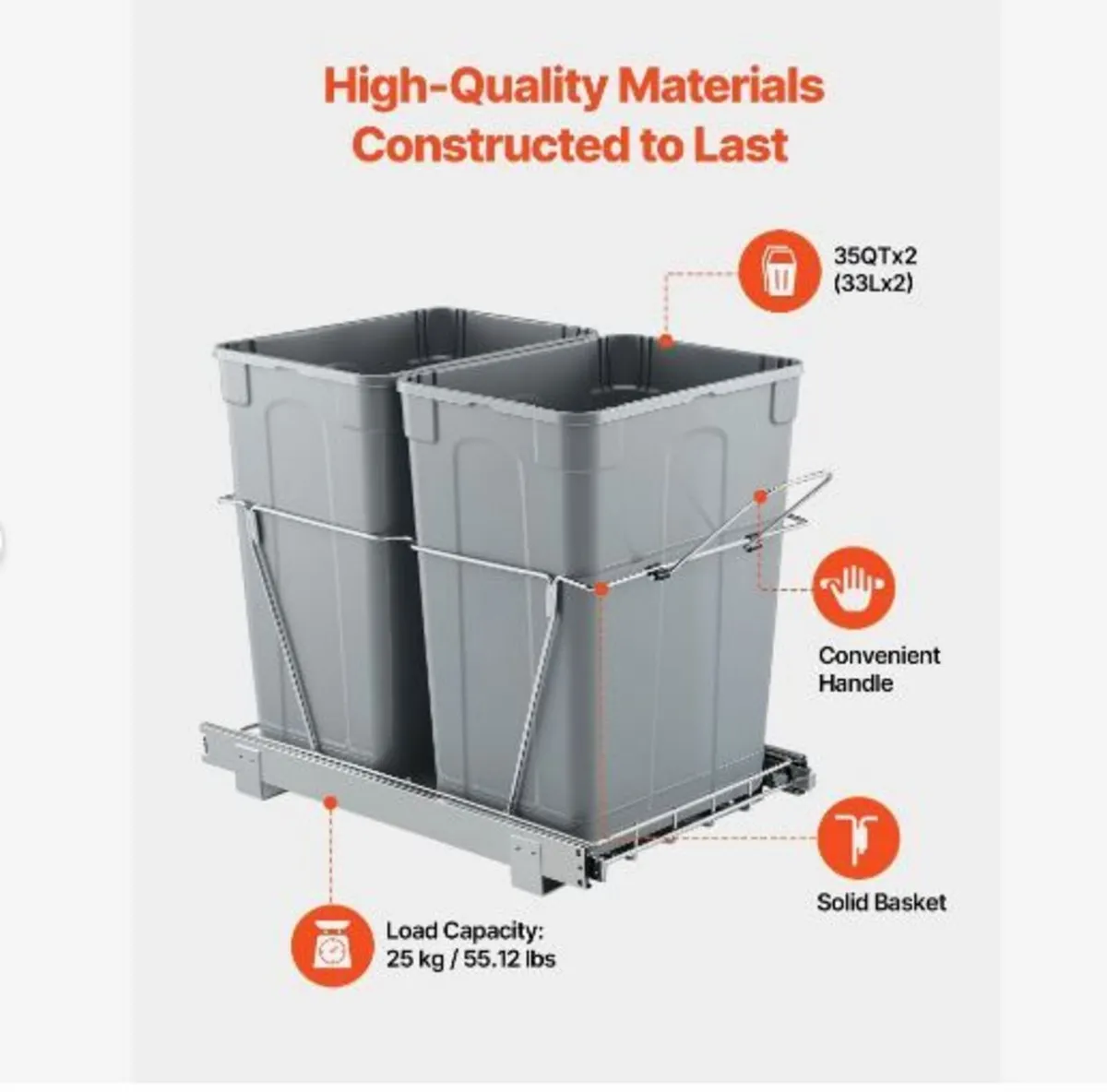 Pullout Trash Can for Kitchen Cabinets - Image 4