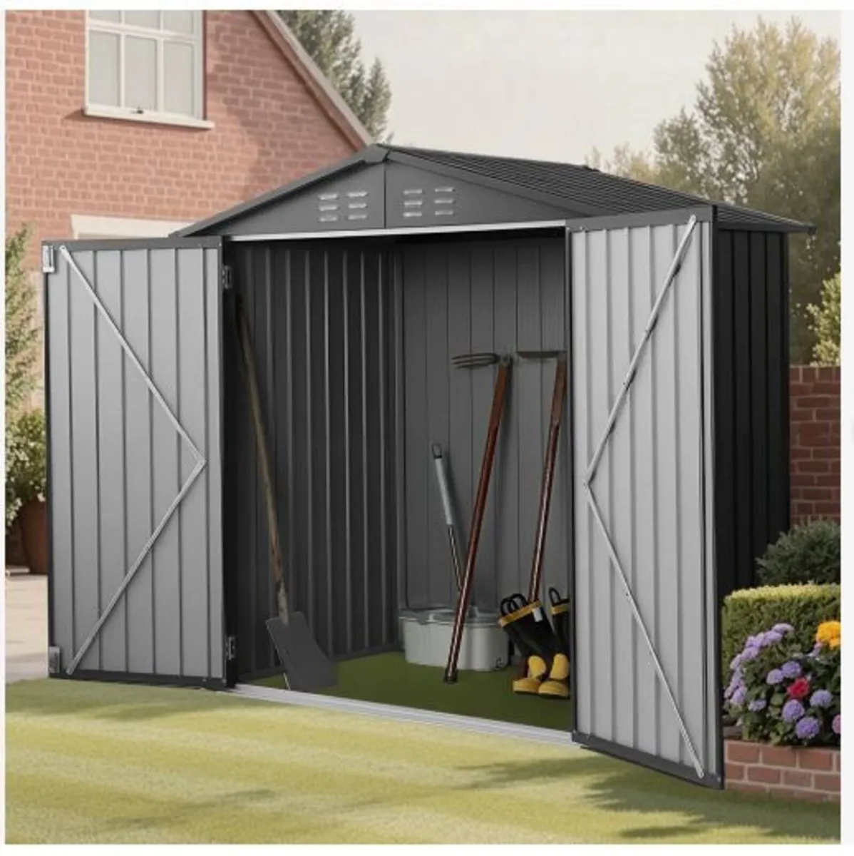 1860 x 1210 x 1841 mm Metal Garden Shed - Image 4