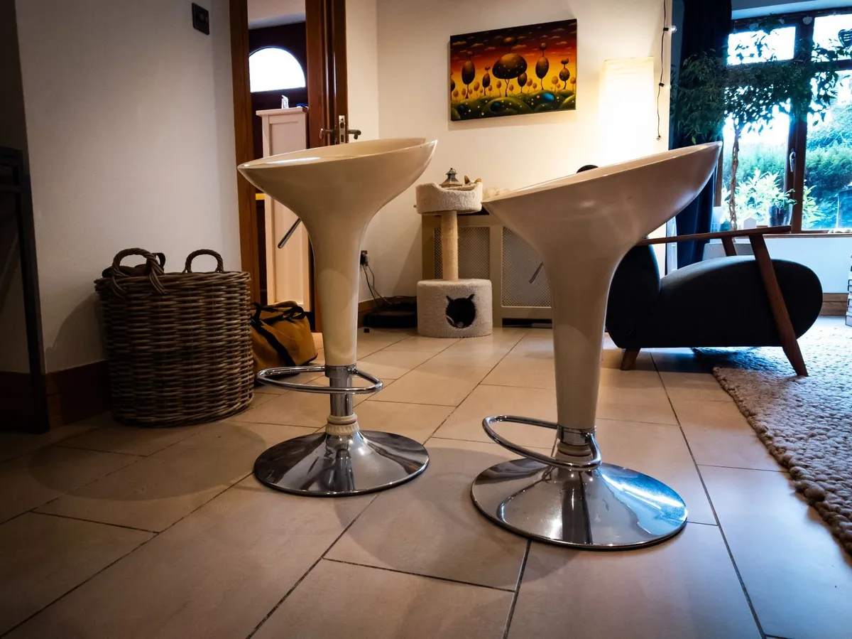 Set of two Bar Stools Counter Chairs | Beige - Image 1