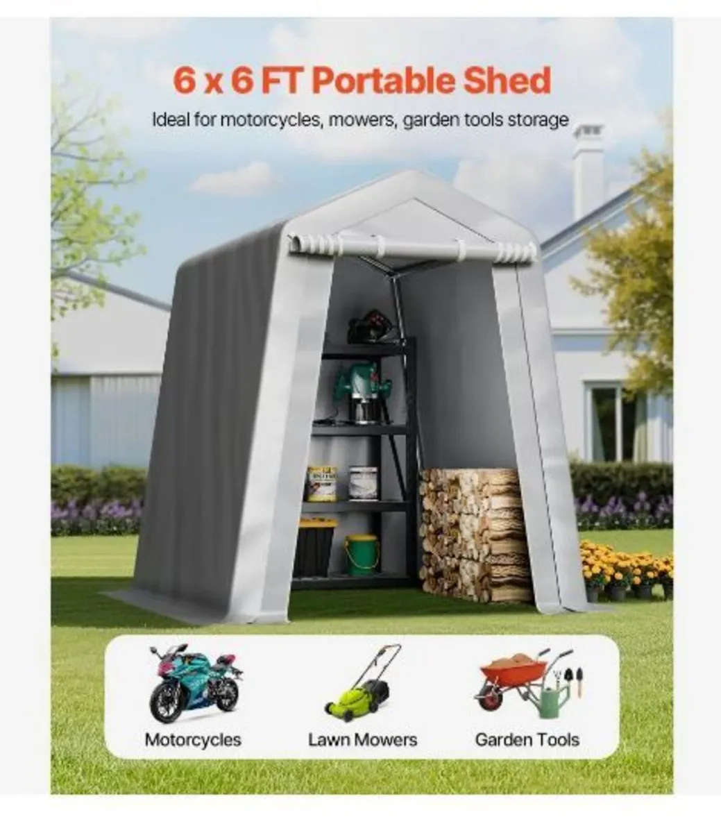 Outdoor Storage Shed, 6 x 6 ft Portable Storage - Image 2