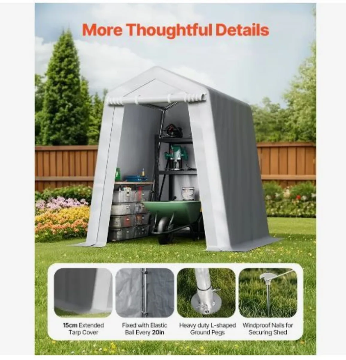 Outdoor Storage Shed, 6 x 6 ft Portable Storage - Image 4