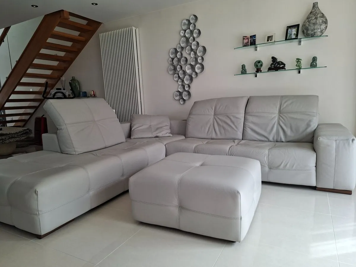Natuzzi Leather Corner Sofa - Image 3
