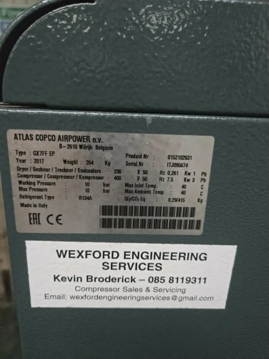 ATLAS COPCO GX7 FF - SCREW COMPRESSOR WITH DRYER - Image 4