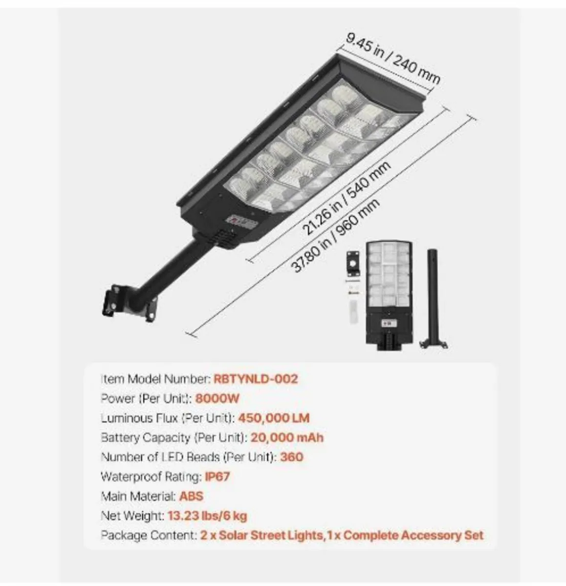 8000W Solar Street Lights Outdoor - Image 3