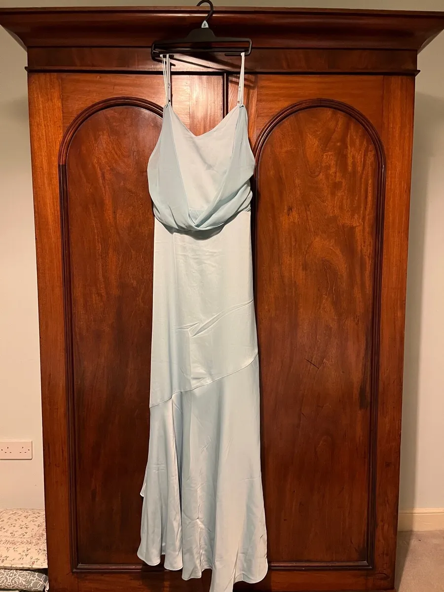 Oasis Bridesmaid Dress Maxi Aqua Size 16 - Image 3