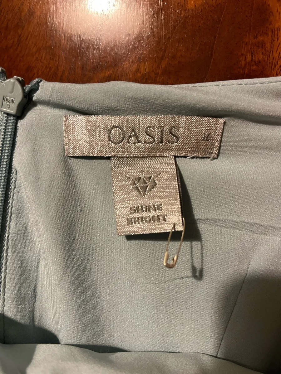 Oasis Bridesmaid Dress Maxi Aqua Size 16 - Image 4