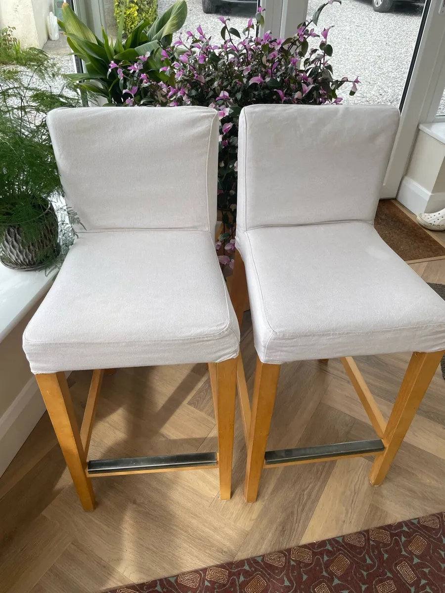 IKEA Henriksdal bar stool with white cover - Image 1