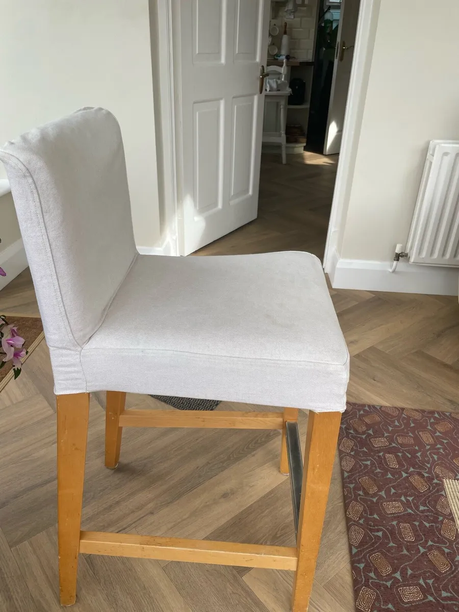 IKEA Henriksdal bar stool with white cover - Image 4