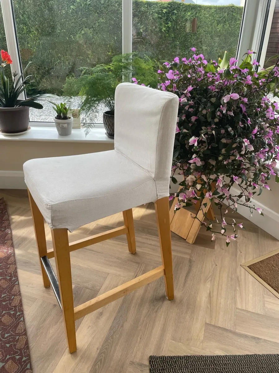 IKEA Henriksdal bar stool with white cover - Image 2