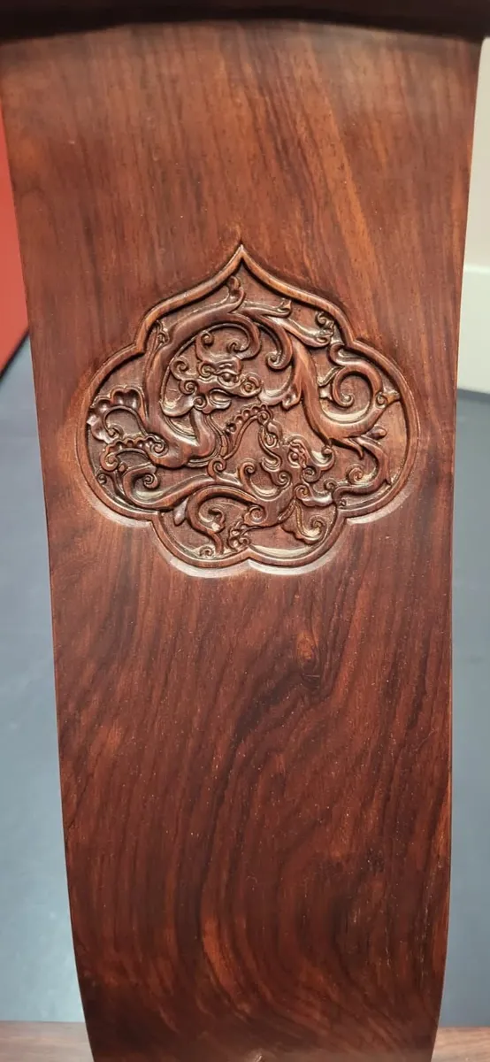 Antique Chinese Solid Wood Reading Chair - Image 2