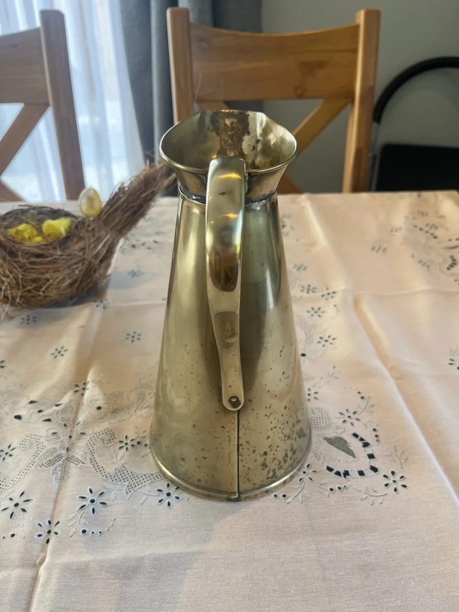 Antique Brass Pitcher Jug Stamped - Image 3