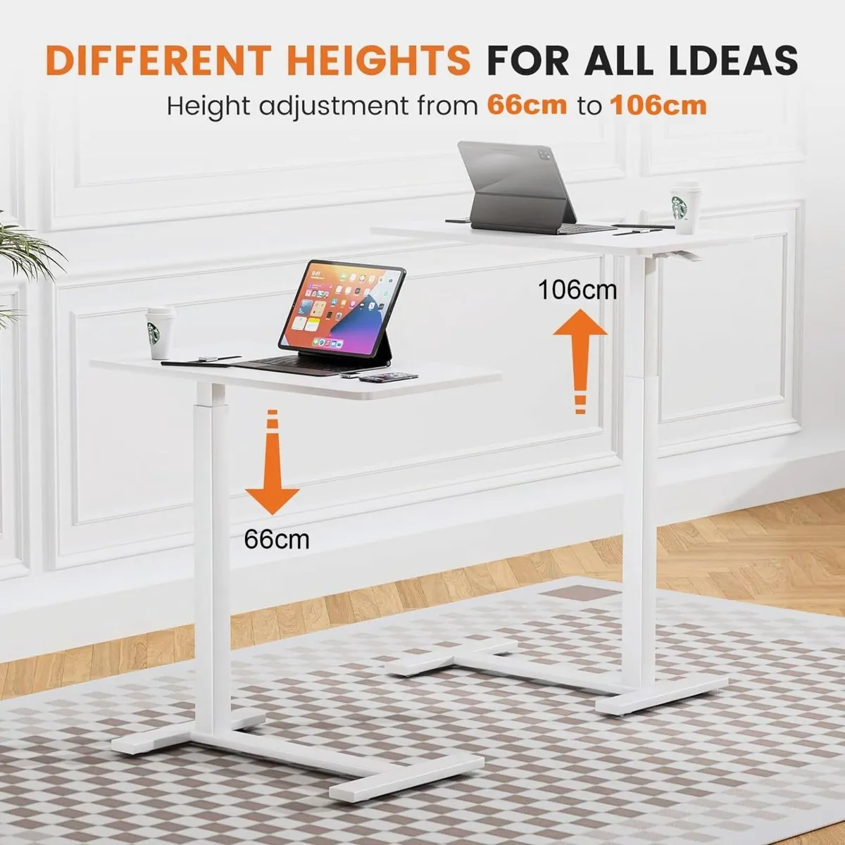 Mobile Standing Desk Over Bed Table with Wheels - Image 4