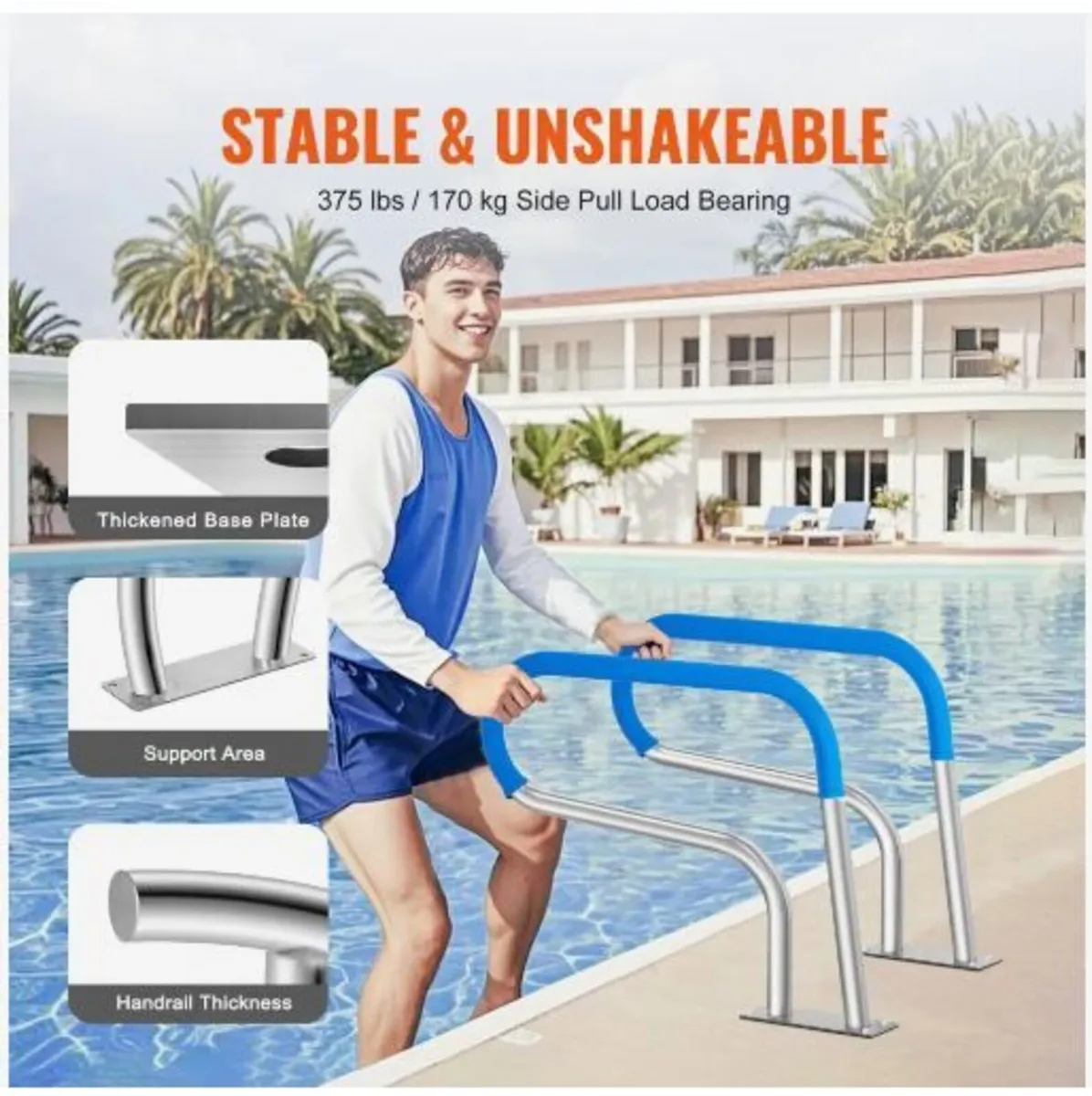 Pool Handrail, 32 x 23 inch Pool Railing - Image 3