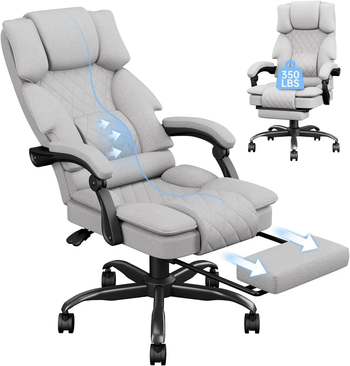 Desk Chair Ergonomic Office for Home Fabric - Image 1