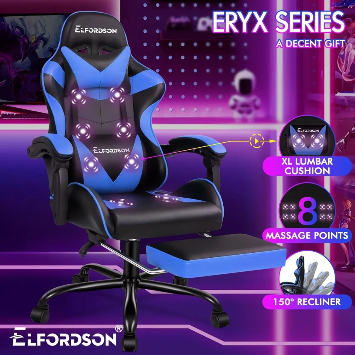 Massage Gaming Chair for Kids Adults Ergonomic - Image 3