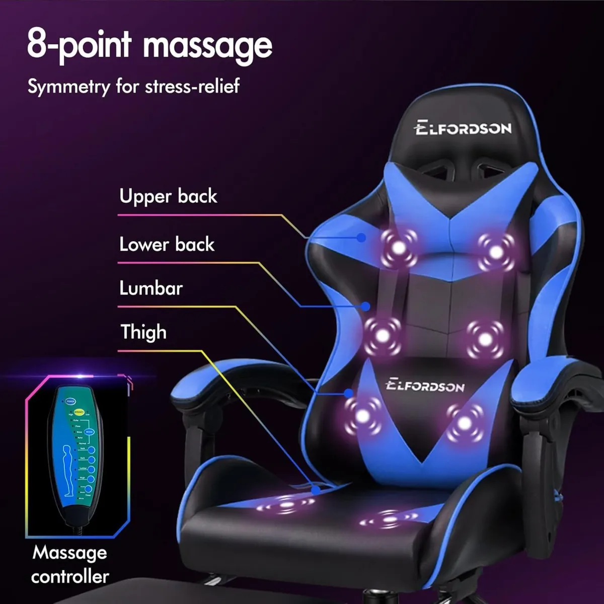 Massage Gaming Chair for Kids Adults Ergonomic - Image 4