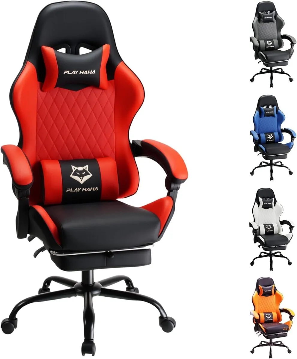 Gaming Chair Ergonomic Reclining Seat With - Image 1