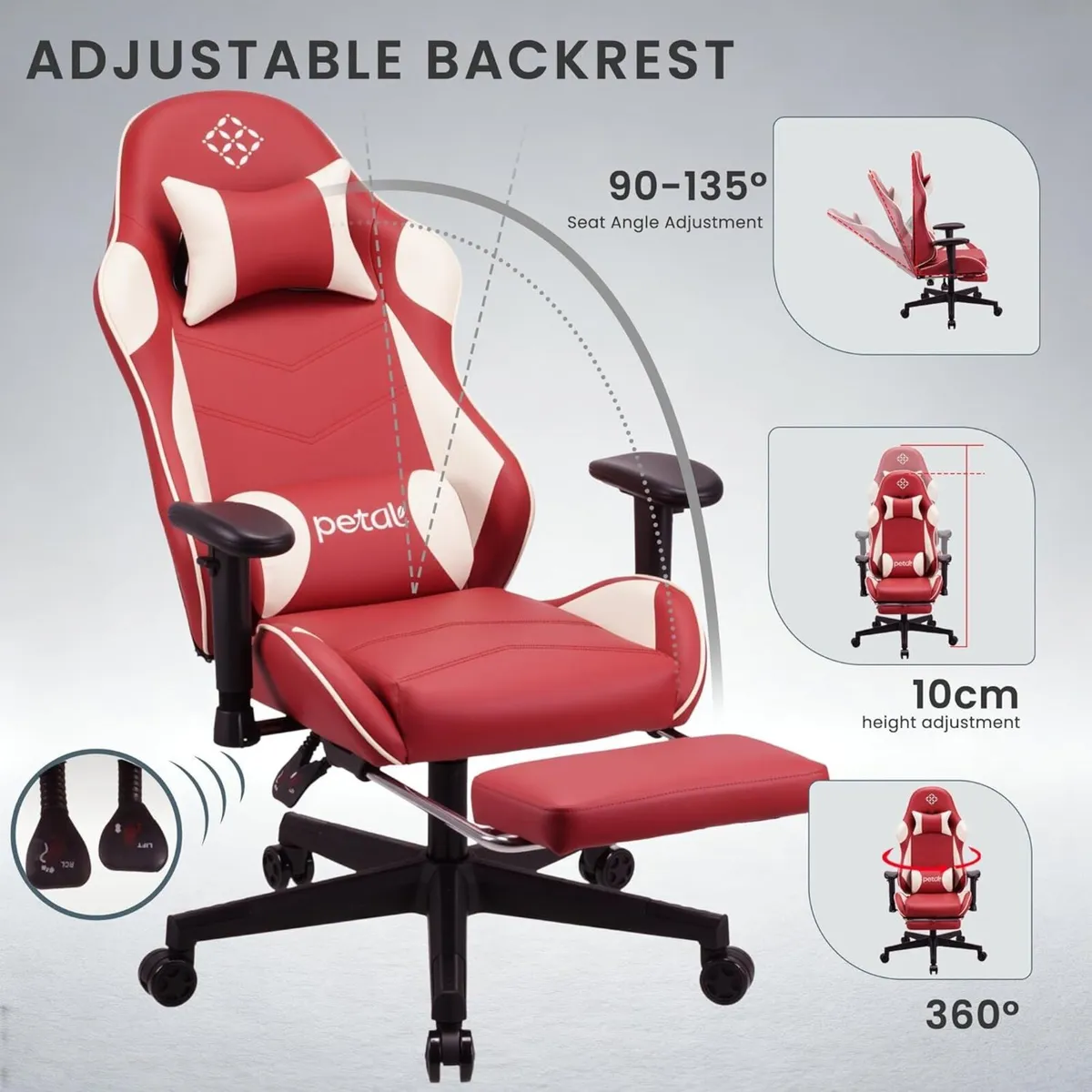 Ergonomic reclining seat with footrest adjustable - Image 4