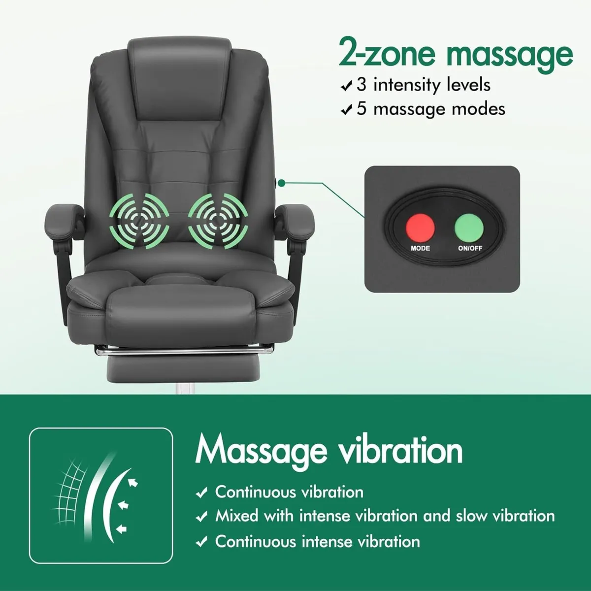 2-Point Massage Office Chair for Home PC Gaming - Image 3