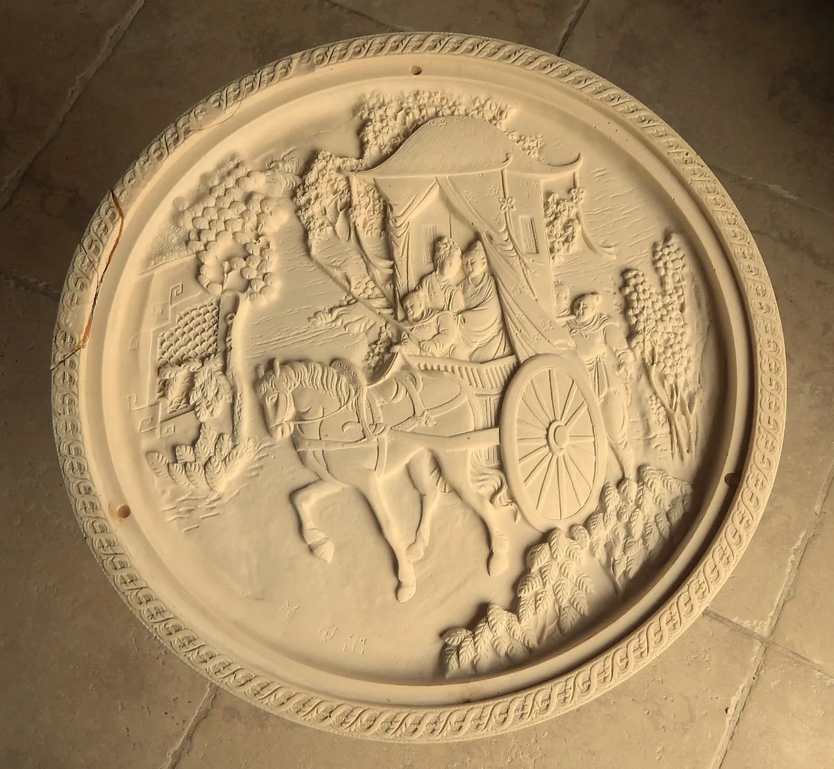 Vintage Asian Pedestal Ivory Coloured Side Table - Image 4