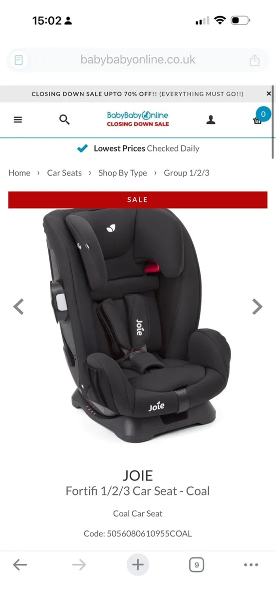 Joie Fortifi Group 1-2-3 Car Seat x2 - Image 1