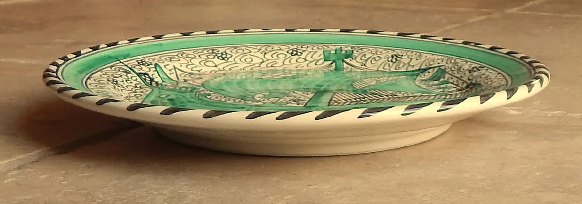 Spanish Ceramic Hand Painted Wall Hanging Plate - Image 2