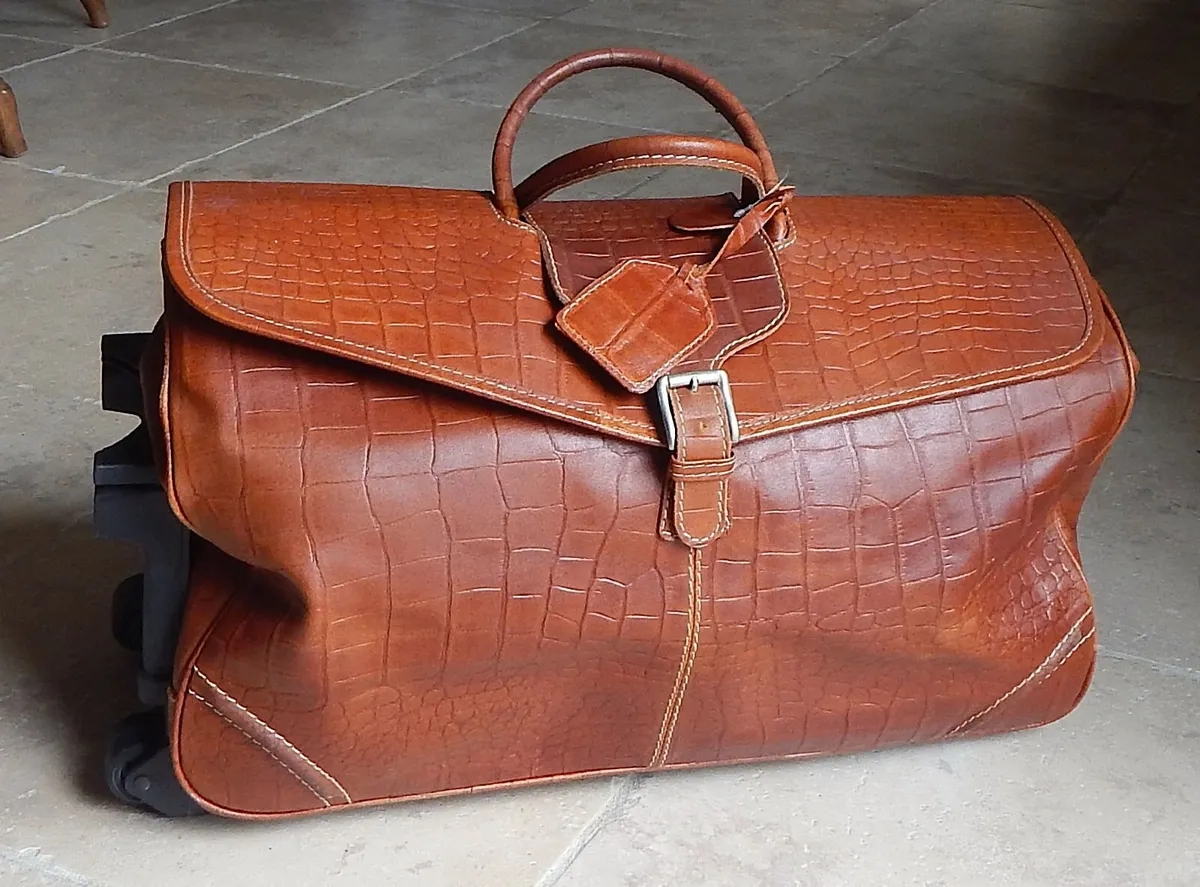 Tan Leather Travel Bag - Image 1