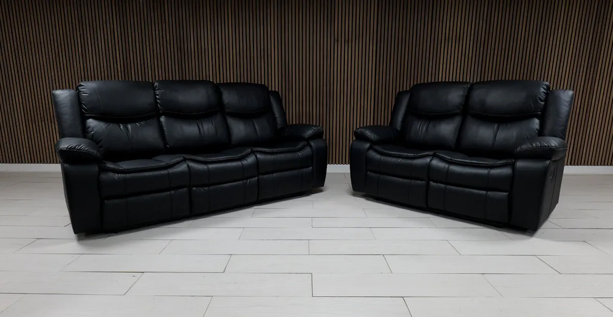 Valerie 3+2 Manual Leather Recliner Sofa Set - Image 2