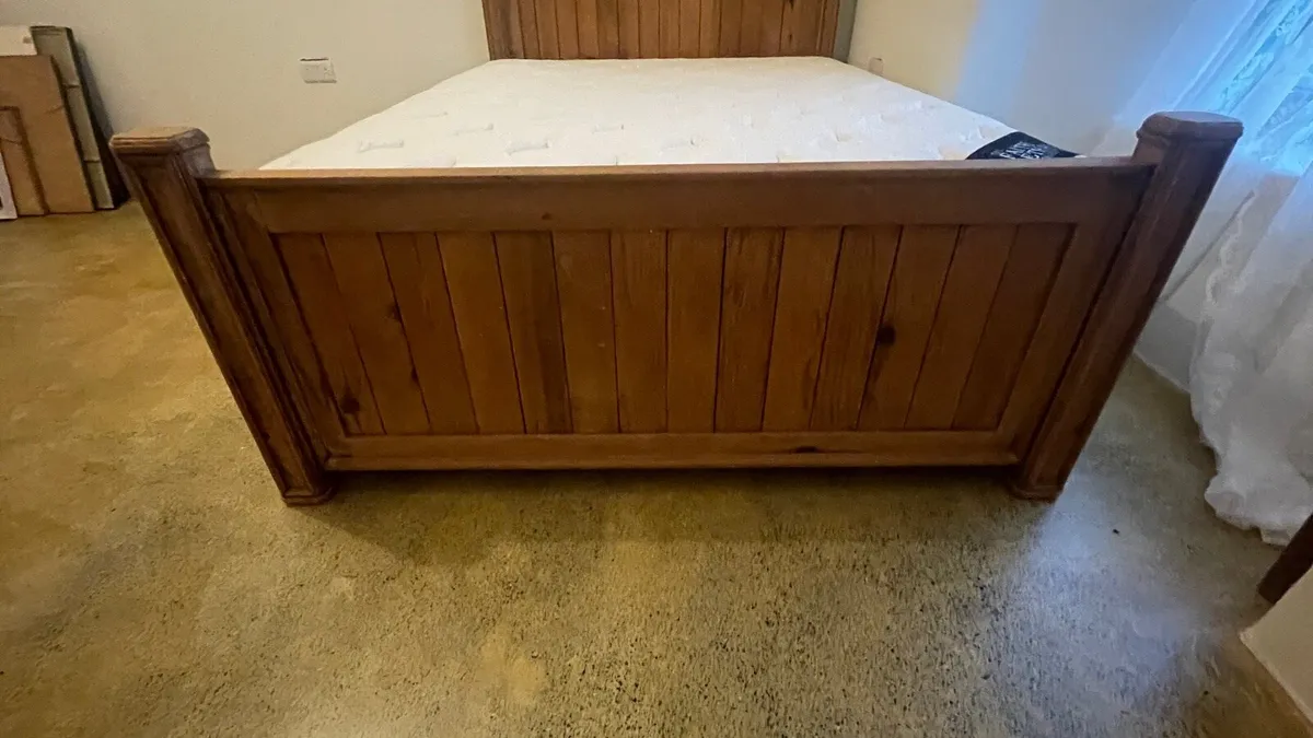 Double Bed - timber frame and new mattress - Image 2