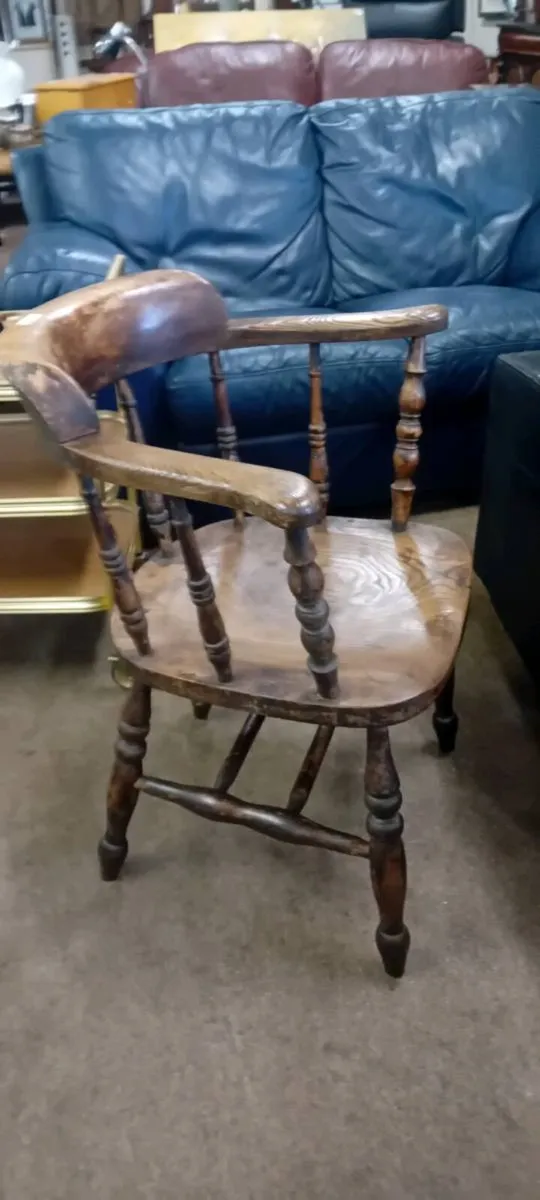 Vintage Oak Smokers Chair - Image 3