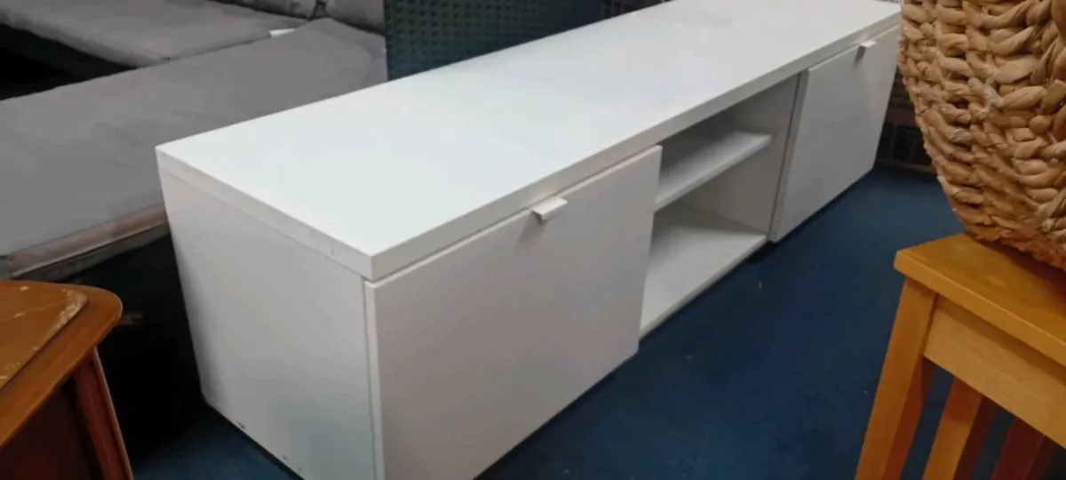 Large Modern White Media Unit - Image 2