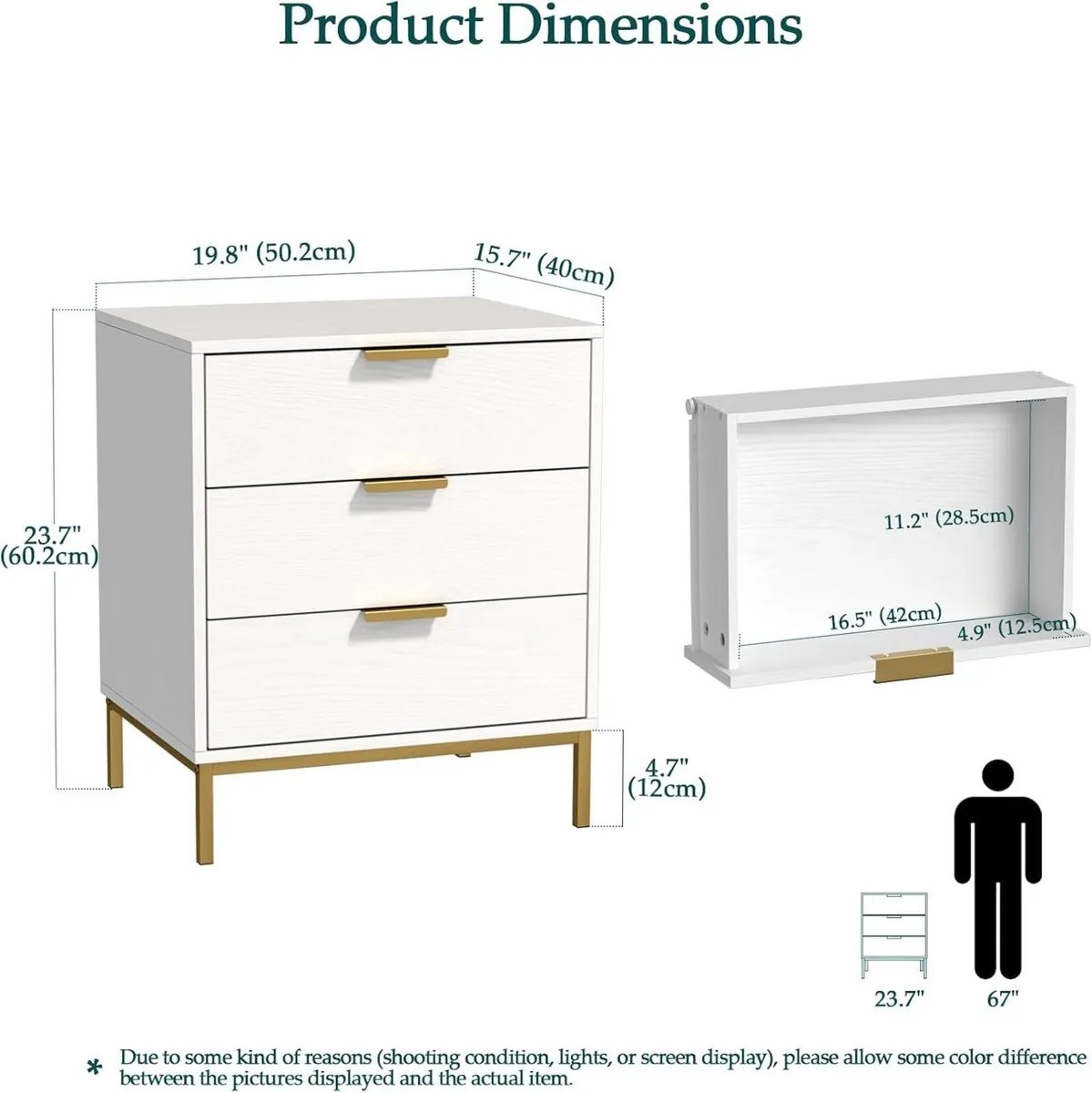White Bedside Cabinets Wooden Bed Side Table for - Image 2
