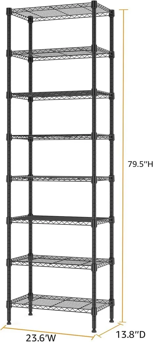 8 Tier lbs Storage Rack Metal Wire Shelving Unit - Image 3
