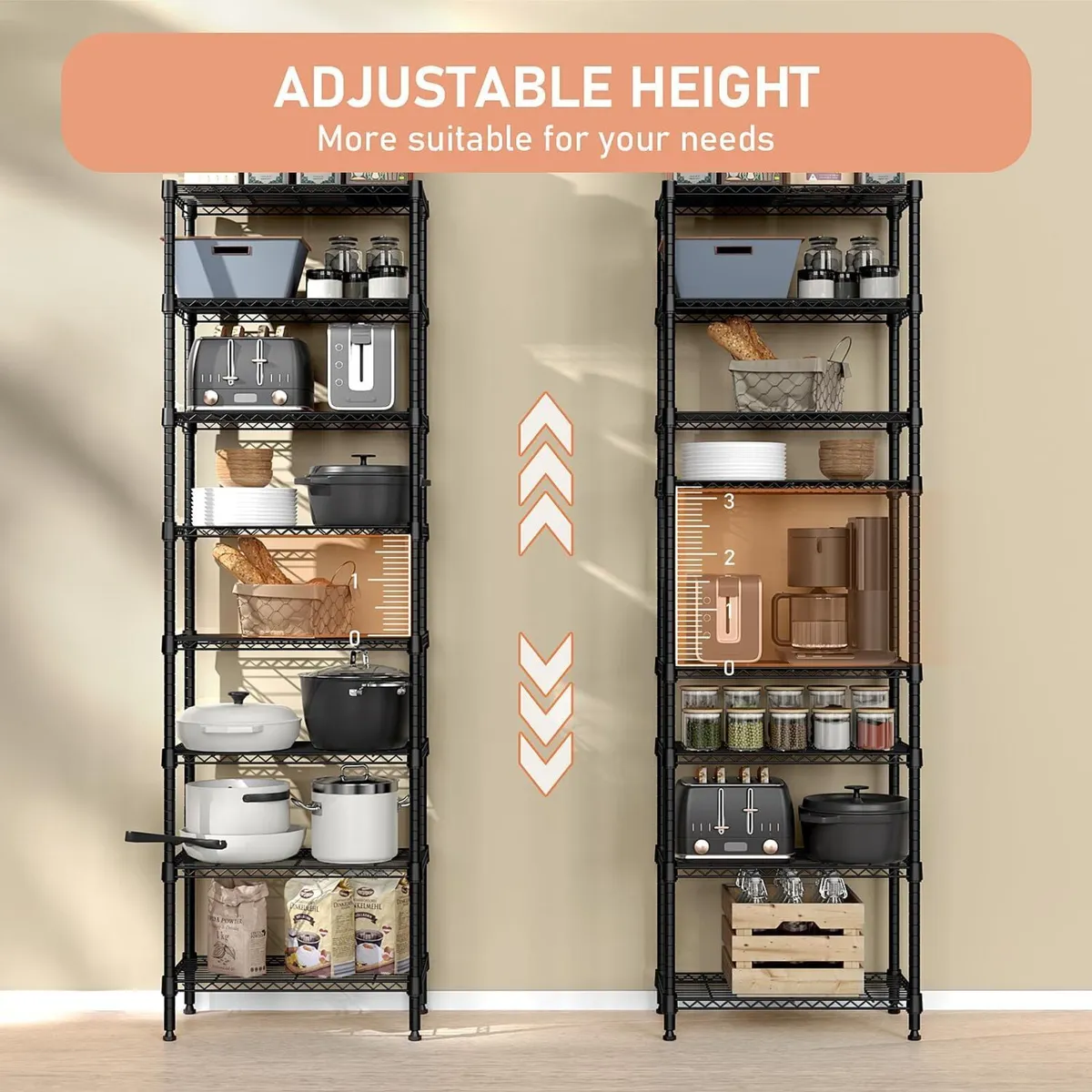 8 Tier lbs Storage Rack Metal Wire Shelving Unit - Image 4