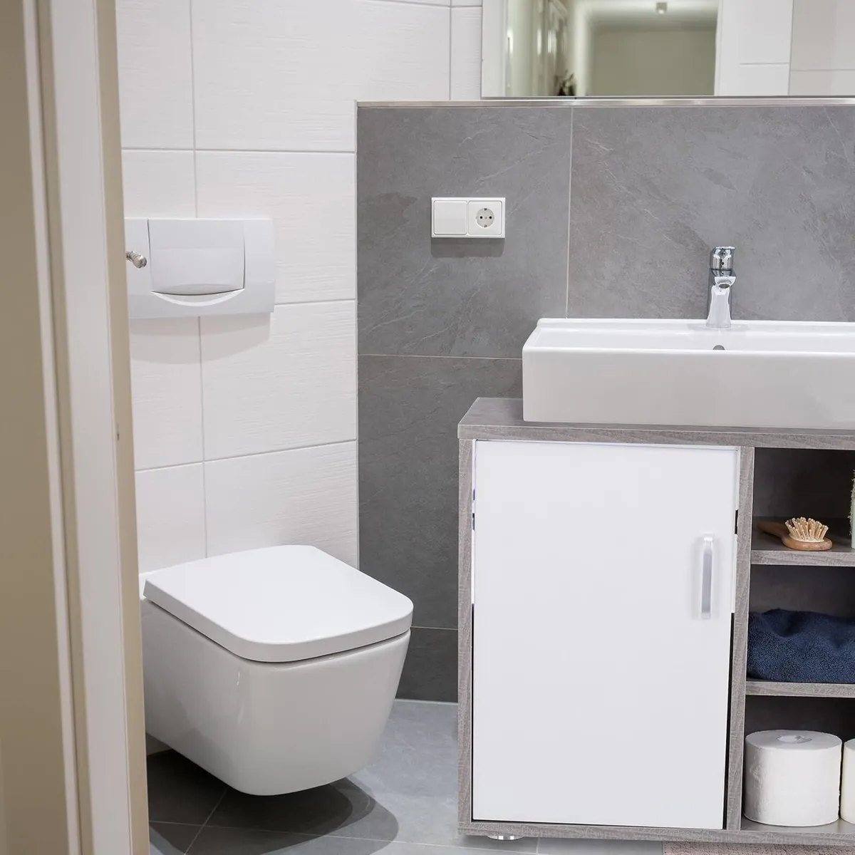 Basin Vanity Unit One Door Bathroom Under-Sink - Image 4