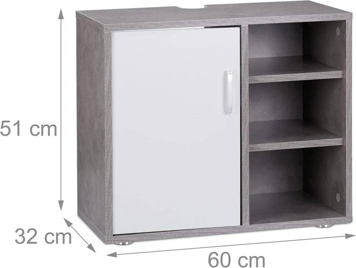 Basin Vanity Unit One Door Bathroom Under-Sink - Image 3