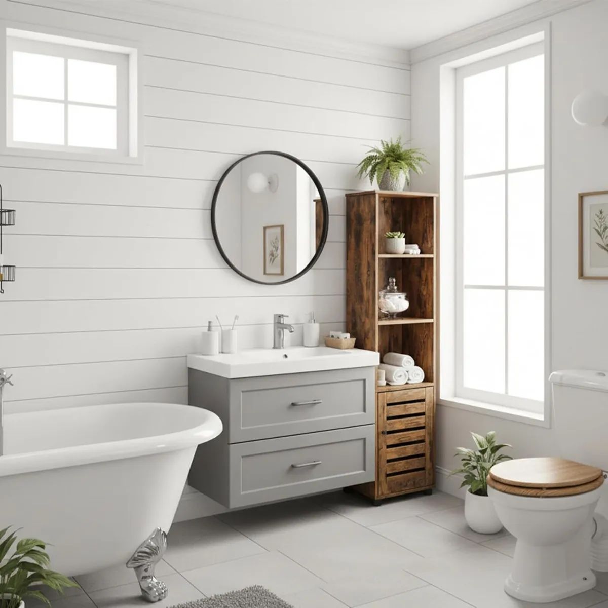 tall bathroom cabinet with door HWD: 167x30x40 cm - Image 2