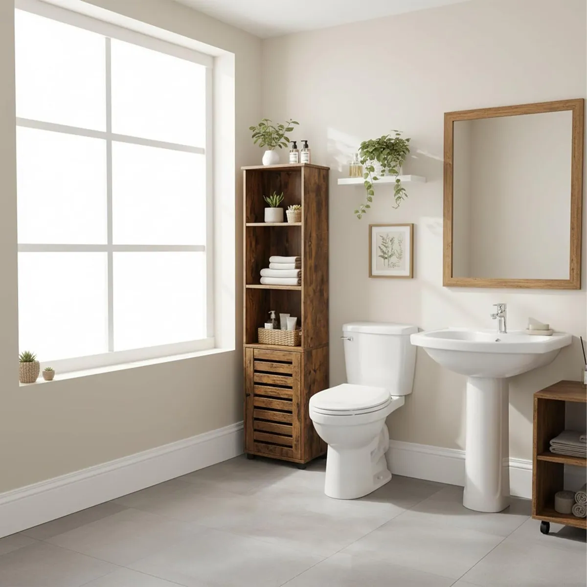 tall bathroom cabinet with door HWD: 167x30x40 cm - Image 4