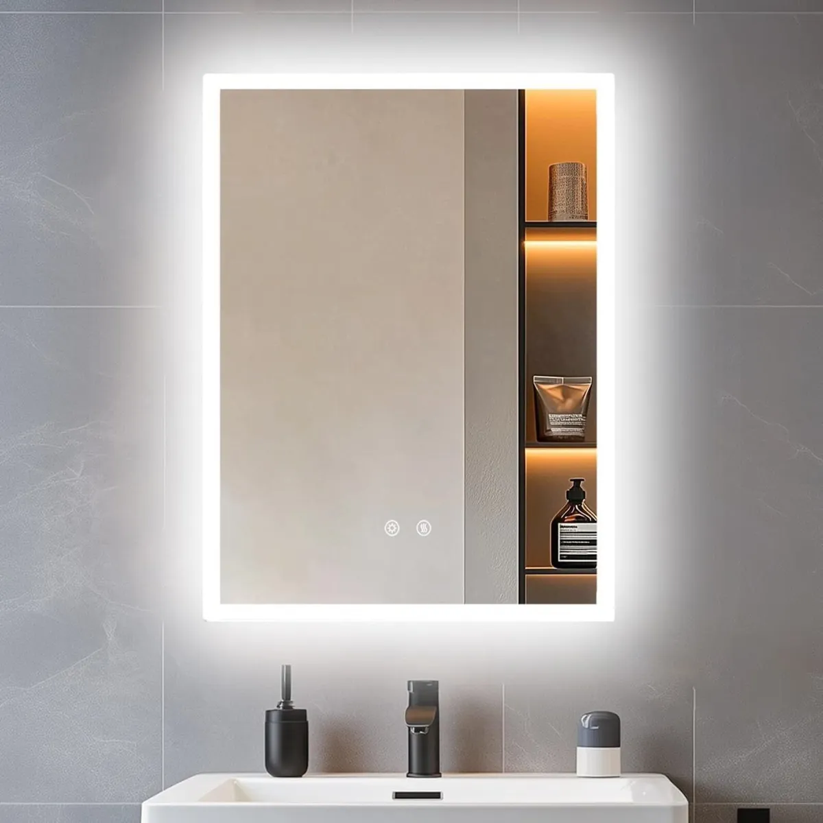 Bathroom Mirror with LED Lights: 60 x 45 cm - Image 1
