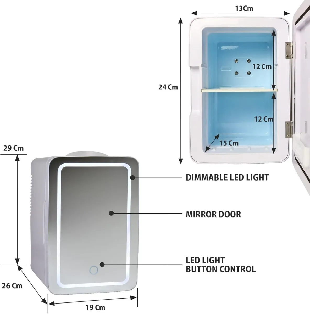 6L Cosmetic Mini Fridge for Bedrooms 12V Compact - Image 3