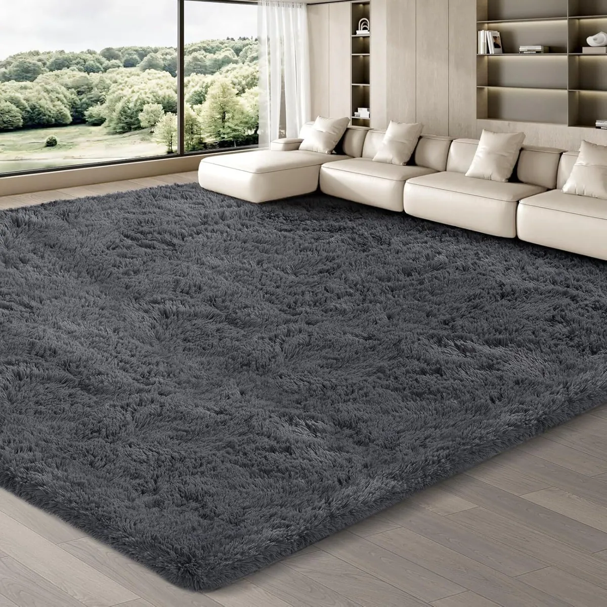 Rugs Living Room 240 x 340 cm Grey Area Rug Anti - Image 1